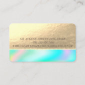 Elegante holografische Imitate Gold,Perlen Visitenkarte (Rückseite)