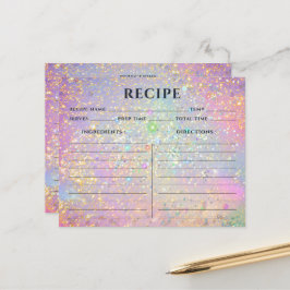 Elegante holografische Rosa Glitzer Rezeptionskart