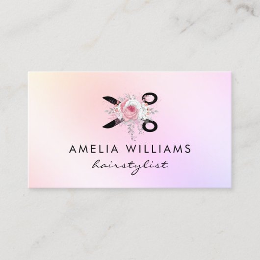 Elegante holografische Schere Visitenkarte (Vorderseite)