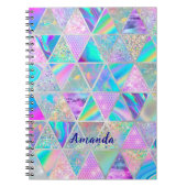 Elegante holografische trendige Imitate silbergeom Notizblock (Vorderseite)
