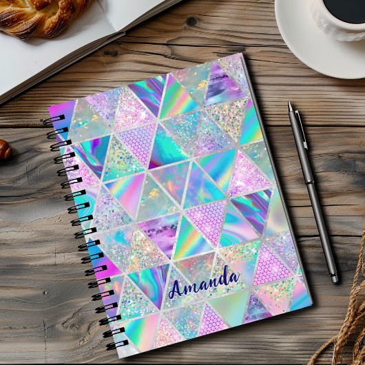 Elegante holografische trendige Imitate silbergeom Notizblock