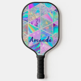 Elegante holografische trendige Imitate silbergeom Pickleball Schläger