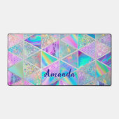 Elegante holografische trendige Imitate silbergeom Schreibtischunterlage (Vorderseite)