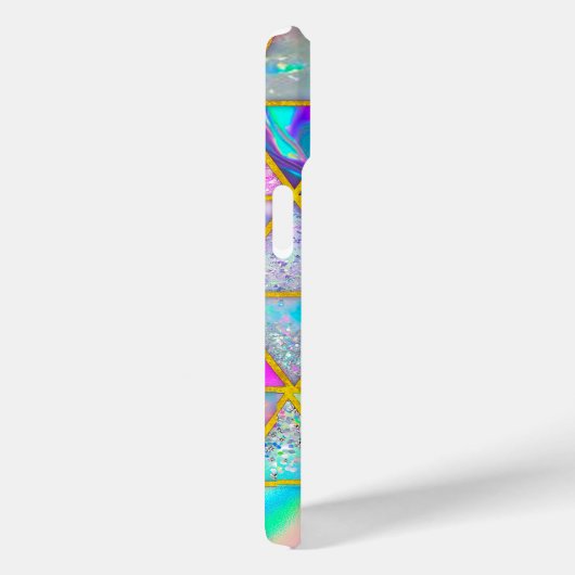 Elegante holografische trendy Imitate goldene geom Case-Mate iPhone Hülle (Rückseite / Rechts)