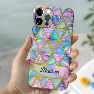 Elegante holografische trendy Imitate goldene geom iPhone 16 Pro Hülle
