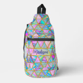 Elegante holografische trendy Imitate goldene geom Crossbody Bag (Vorderseite)