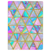 Elegante holografische trendy Imitate goldene geom Klemmbrett (Rückseite)