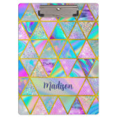 Elegante holografische trendy Imitate goldene geom Klemmbrett (Vorderseite)