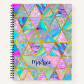 Elegante holografische trendy Imitate goldene geom Notizblock (Vorderseite)