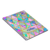 Elegante holografische trendy Imitate goldene geom Notizblock (Rechte Seite)