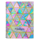 Elegante holografische trendy Imitate goldene geom Notizblock (Vorderseite)