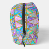 Elegante holografische trendy Imitate goldene geom Waschbeutel (Rechts)