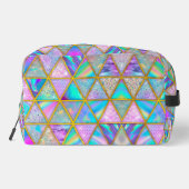 Elegante holografische trendy Imitate goldene geom Waschbeutel (Rückseite)