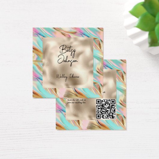 Elegante Holographic and Pearl Foil Business Card (Schreibtisch)