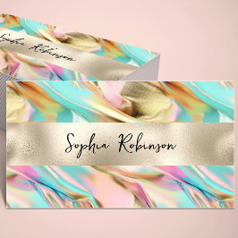 Elegante Holographic and Pearl Foil Business Card Rabattkarte