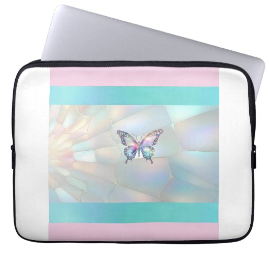 Elegante Holographic Butterfly Electronics Bag Laptopschutzhülle (Vorderseite)
