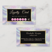Elegante Holographic Confetti Frame Loyalty Card Treuekarte (Vorne/Hinten)