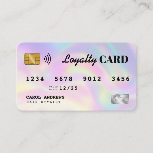 Elegante Holographic Hairdresser Kreditkarte Treuekarte (Vorderseite)