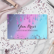 Elegante Holographic Lashes Beauty Salon Card