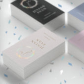 Elegante Holographic Luxe Beige Business Card Visitenkarte
