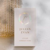 Elegante Holographic Luxe Beige Business Card Visitenkarte