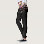 Elegante Holographic Rose Gold Glitzer Black Leggings (Links)