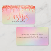 Elegante Holographie, Lashes, Glitzer-Tropfen Visitenkarte (Vorne/Hinten)