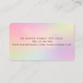 Elegante Holographie, Lashes, Glitzer-Tropfen Visitenkarte (Rückseite)