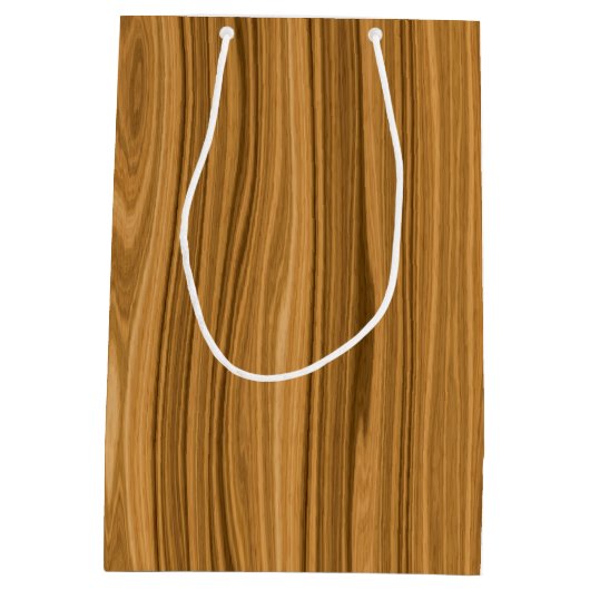 Elegante hölzerne Kornart Mittlere Geschenktüte (Rückseite)