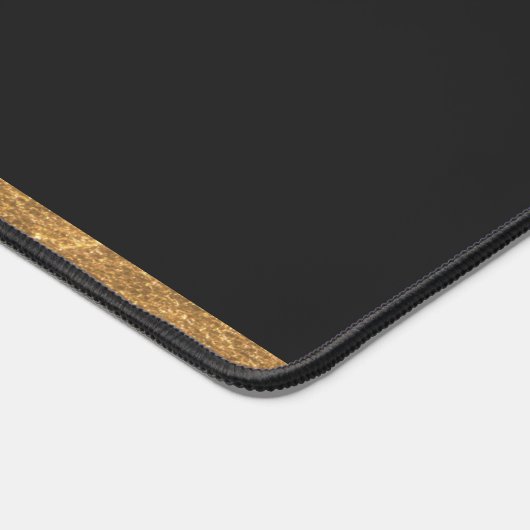 Elegante Holzkohle Black & Gold Add Name & Monogra Schreibtischunterlage (Ecke)