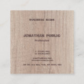 Elegante Holzschau gestörte Monogramm-Vorlage Quadratische Visitenkarte (Rückseite)