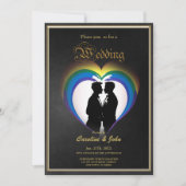 Elegante homosexuelle Silhouetten Einladung (Vorderseite)