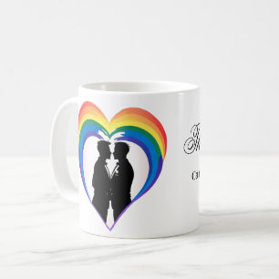 Elegante homosexuelle Silhouetten. Kaffeetasse
