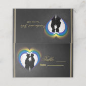 Elegante homosexuelle Silhouetten. Platzkarte (Außenseite Aufgefaltet)