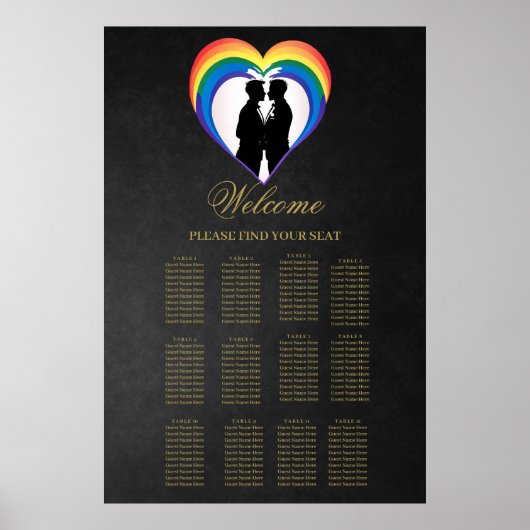 Elegante homosexuelle Silhouetten Poster (Vorne)
