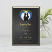 Elegante homosexuelle Silhouetten. Save The Date (Stehend Vorderseite)