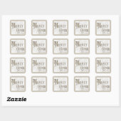 Elegante Honeycomb Label Scalloped Kraft Border Quadratischer Aufkleber (Blatt)
