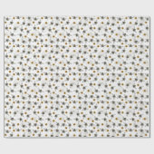 Elegante Honigbiene, Cream Daisis und Black Dots Geschenkpapier (Flach)