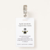 Elegante Honigbiene und Kronenfarm Ausweis (Rückseite mit Klammer)