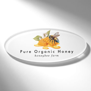 Elegante Honigwaben mit Bienen Namenschild