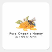 Elegante Honigwaben mit Bienen Quadratischer Aufkleber (Vorderseite)
