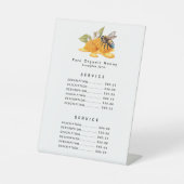 Elegante Honigwaben mit Bienen Sockelschild (Vorderseite)