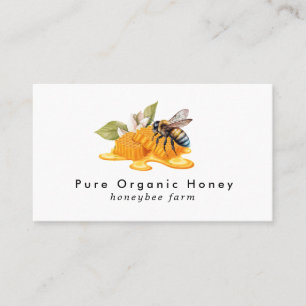 Elegante Honigwaben mit Bienen-Visitenkarte Visitenkarte