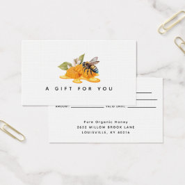 Elegante Honigwaben mit Bienengeschenkkarte