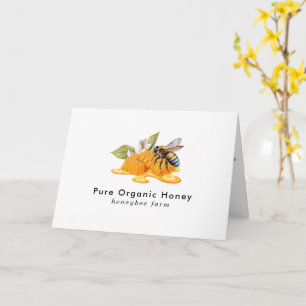 Elegante Honigwaben mit geflochtenen Bienen Karte