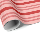 Elegante, horizontale, rote und rosa Candy Cane St Geschenkpapier (Rolleneckpunkt)