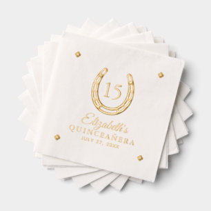 Elegante Horseshoe Birthday Party Real Gold Servietten Mit Folie