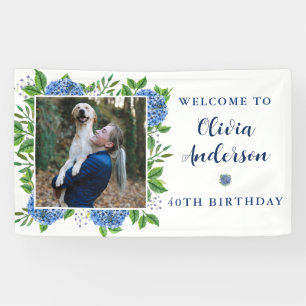 Elegante Hortensien-Party zum 40. Geburtstag mit i Banner