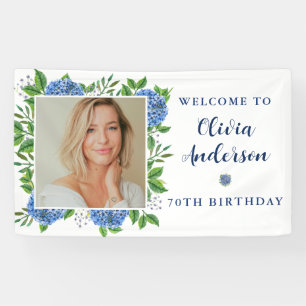 Elegante Hortensien-Party zum 70. Geburtstag mit i Banner