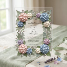 Elegante Hortensienblumen 3D-Acrylhüllen für Hochz